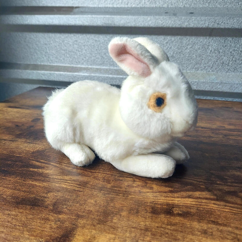 Russ Berrie Realistic Bunnies White Rabbit 8" Plush Toy